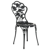 3 Piece Bistro Set Cast Aluminium Black - 45-Degree Angle