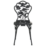 3 Piece Bistro Set Cast Aluminium Black - Rear View