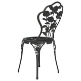3 Piece Bistro Set Cast Aluminium Black - Close-Up Angle