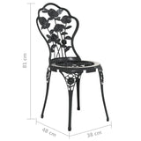 3 Piece Bistro Set Cast Aluminium Black - Extra Image