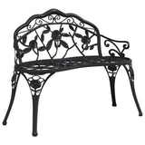 Garden Bench 99 cm Cast Aluminium Black - Front View