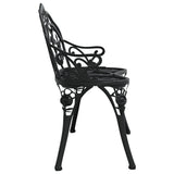 Garden Bench 99 cm Cast Aluminium Black - Top-Down View