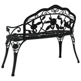 Garden Bench 99 cm Cast Aluminium Black - 45-Degree Angle