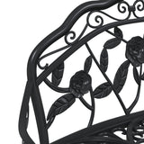 Garden Bench 99 cm Cast Aluminium Black - Rear View