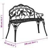 Garden Bench 99 cm Cast Aluminium Black