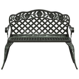 Garden Bench 108 cm Cast Aluminium Green