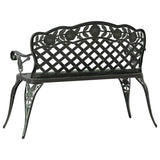 Garden Bench 108 cm Cast Aluminium Green - 45-Degree Angle