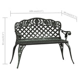 Garden Bench 108 cm Cast Aluminium Green