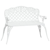 Garden Bench 108 cm Cast Aluminium White