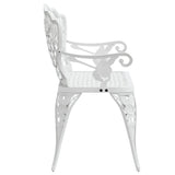 Garden Bench 108 cm Cast Aluminium White - Top-Down View