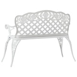 Garden Bench 108 cm Cast Aluminium White