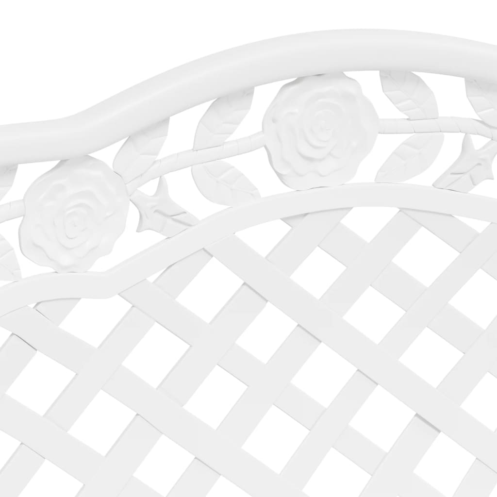Garden Bench 108 cm Cast Aluminium White