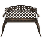 Garden Bench 108 cm Cast Aluminium Bronze