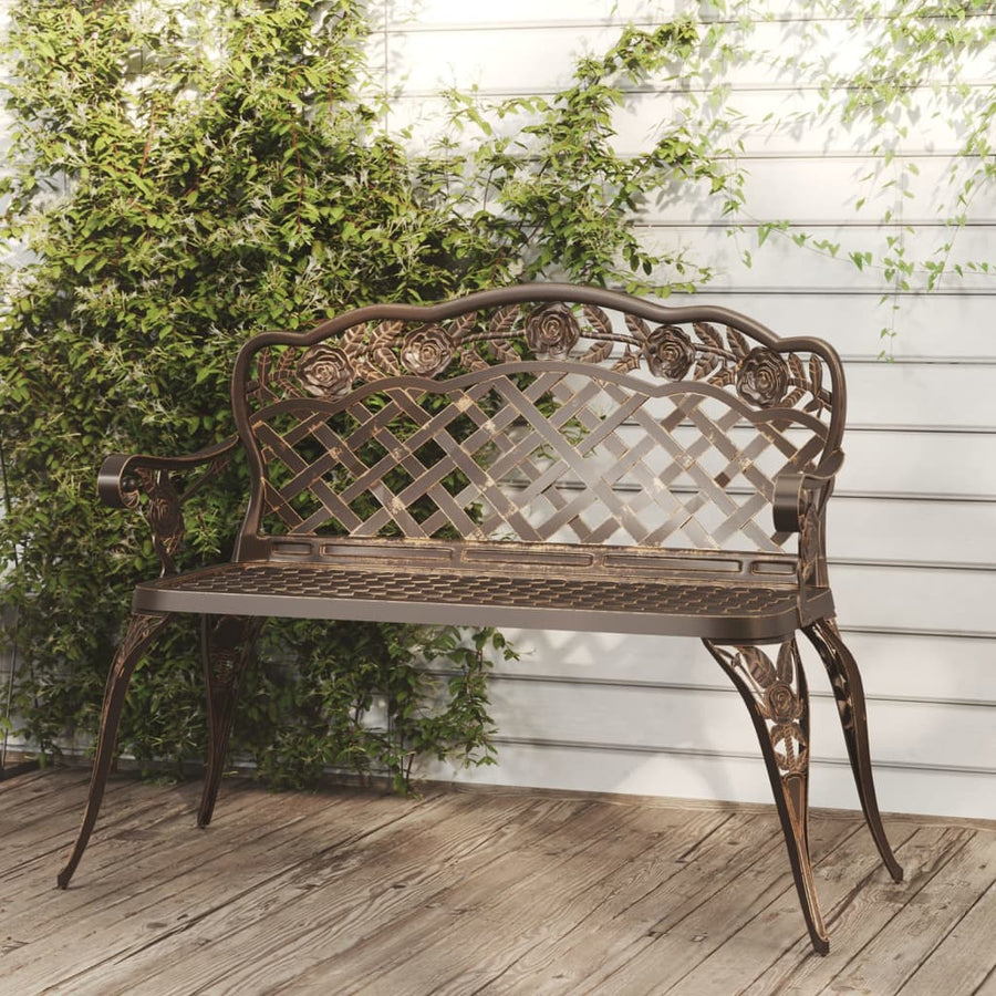 Garden Bench 108 cm Cast Aluminium Bronze