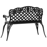 Garden Bench 108 cm Cast Aluminium Black - 45-Degree Angle