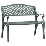 Garden Bench 102 cm Cast Aluminium Green - Front View
