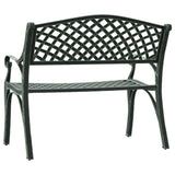Garden Bench 102 cm Cast Aluminium Green - 45-Degree Angle