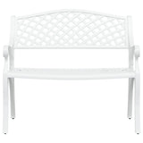 Garden Bench 102 cm Cast Aluminium White