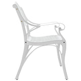 Garden Bench 102 cm Cast Aluminium White - Top-Down View