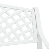 Garden Bench 102 cm Cast Aluminium White - Rear View
