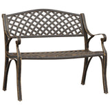Garden Bench 102 cm Cast Aluminium Bronze - Front View