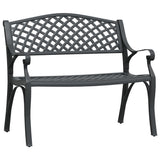 Garden Bench 102 cm Cast Aluminium Black - Front View