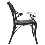 Garden Bench 102 cm Cast Aluminium Black - Top-Down View