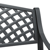Garden Bench 102 cm Cast Aluminium Black - Rear View