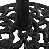 Umbrella Base Black 48x48x33 cm Cast Iron - Close-Up Angle