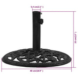Umbrella Base Black 48x48x33 cm Cast Iron - Extra Image