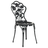 Bistro Chairs 2 pcs Cast Aluminium Black - Side View