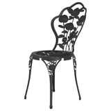 Bistro Chairs 2 pcs Cast Aluminium Black - 45-Degree Angle