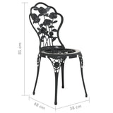 Bistro Chairs 2 pcs Cast Aluminium Black - Close-Up Angle