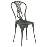 3 Piece Bistro Set Cast Aluminium Green - Rear View