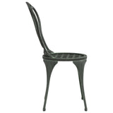 3 Piece Bistro Set Cast Aluminium Green - Low Angle