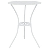 3 Piece Bistro Set Cast Aluminium White - Side View
