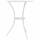 3 Piece Bistro Set Cast Aluminium White - Top-Down View