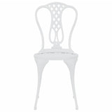 3 Piece Bistro Set Cast Aluminium White - Close-Up Angle