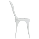 3 Piece Bistro Set Cast Aluminium White - Low Angle