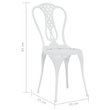 3 Piece Bistro Set Cast Aluminium White - Extra Image