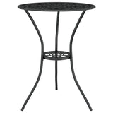3 Piece Bistro Set Cast Aluminium Black - Side View