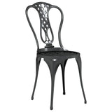 3 Piece Bistro Set Cast Aluminium Black - Rear View