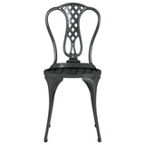 3 Piece Bistro Set Cast Aluminium Black - Close-Up Angle