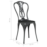 3 Piece Bistro Set Cast Aluminium Black - Extra Image