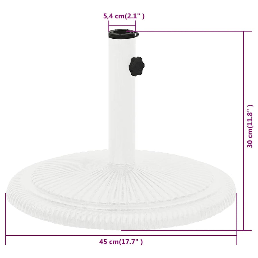 Umbrella Base White 45x45x30 cm Cast Iron