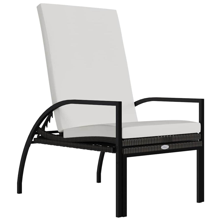 Sun Lounger with Footrest PE Rattan Brown