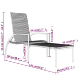 Sun Lounger with Footrest PE Rattan Black - Extra Image