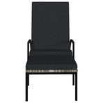 Sun Lounger with Footrest PE Rattan Grey