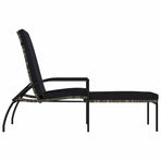 Sun Lounger with Footrest PE Rattan Grey