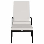Sun Loungers 2 pcs with Footrest PE Rattan Brown